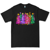 Black christmas trees and lights Premium Tee - Zillion Design Studio