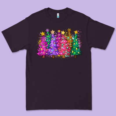 Christmas Trees And Lights Premium Tee Designed By Zillion Design Studio
