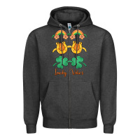 Charcoal Heather lucky vibes st. patrick's day Zipper Hoodie - MaliasSmallBusiness