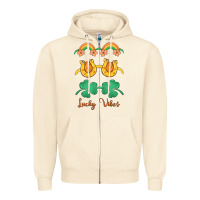 Sandshell lucky vibes st. patrick's day Zipper Hoodie - MaliasSmallBusiness