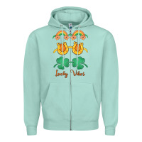Seafoam lucky vibes st. patrick's day Zipper Hoodie - MaliasSmallBusiness