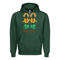 Sports Green lucky vibes st. patrick's day Zipper Hoodie - MaliasSmallBusiness