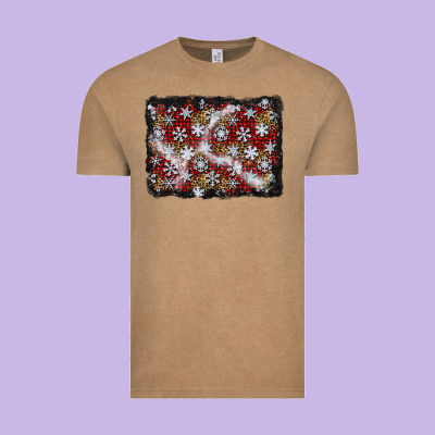 Christmas Snow Crystals Background Vintage Tee Designed By Bundleandbundleshop
