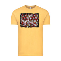 Vintage Mustard christmas snow crystals background Vintage Tee - BundleAndBundleShop