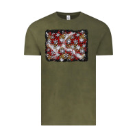 Vintage Olive christmas snow crystals background Vintage Tee - BundleAndBundleShop
