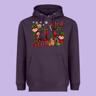 Cutest Elf Ever Christmas Heavyweight Hoodie Designed By Bundleandbundleshop