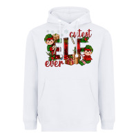 White Cutest Elf Ever Christmas Heavyweight Hoodie - BundleAndBundleShop