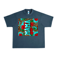 Midnight Navy rose leopard mama Urban Heavy Tee - AdoDesignShop