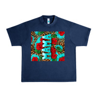 Navy rose leopard mama Urban Heavy Tee - AdoDesignShop