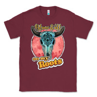 Burgundy blame it all on my roots bull skull black Classic Tee - JahusDesignShop