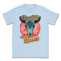 Dusty Blue blame it all on my roots bull skull black Classic Tee - JahusDesignShop