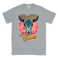 Heather Grey blame it all on my roots bull skull black Classic Tee - JahusDesignShop