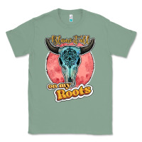 Blame It All On My Roots Bull Skull Black Classic Tee | Teevron
