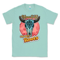 Seafoam blame it all on my roots bull skull black Classic Tee - JahusDesignShop