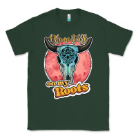 Sports Green blame it all on my roots bull skull black Classic Tee - JahusDesignShop