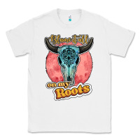 White blame it all on my roots bull skull black Classic Tee - JahusDesignShop