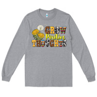 Heather Grey grow positive thoughts Long Sleeve Tee - NancyCooperArtShop