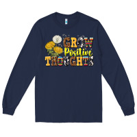 Navy grow positive thoughts Long Sleeve Tee - NancyCooperArtShop