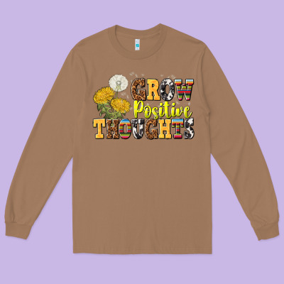 Grow Positive Thoughts Long Sleeve Tee Designed By Nancycooperartshop