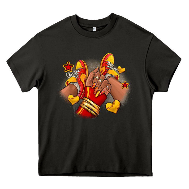 Softball Afro Girl Sneakers Heavy Core Tee by RanaPortraitStore | Teevron