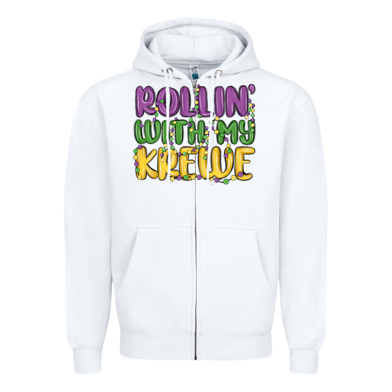 Rollin With My Krewe Zipper Hoodie by MaliasSmallBusiness | Teevron
