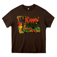 Chocolate Brown Steppin' into Juneteenth black fashion girl Heavy Core Tee - RanaPortraitStore