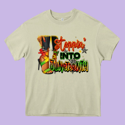 Heavy Core Tee Steppin' into Juneteenth black fashion girl