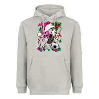 Moon Dust Pink Christmas Breast Cancer Ribbon Soccer Heavyweight Hoodie - BundleAndBundleShop