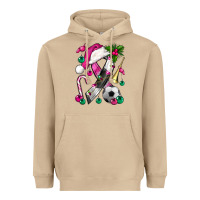 Mushroom Pink Christmas Breast Cancer Ribbon Soccer Heavyweight Hoodie - BundleAndBundleShop