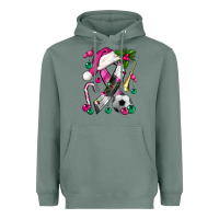 Sage Pink Christmas Breast Cancer Ribbon Soccer Heavyweight Hoodie - BundleAndBundleShop