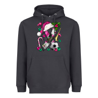 Pink Christmas Breast Cancer Ribbon Soccer Heavyweight Hoodie | Teevron