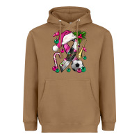 Toasted Coconut Pink Christmas Breast Cancer Ribbon Soccer Heavyweight Hoodie - BundleAndBundleShop
