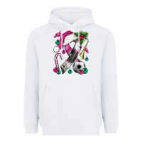 White Pink Christmas Breast Cancer Ribbon Soccer Heavyweight Hoodie - BundleAndBundleShop