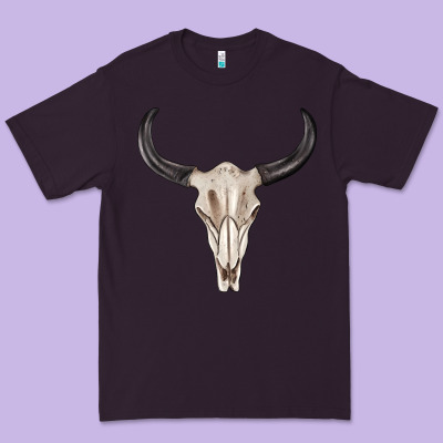 Western Bull Skull Tbw Premium Tee Designed By Texasbilliewilder