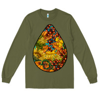 Army Green Fall Teardrop Long Sleeve Tee - LillyAllenDesigns
