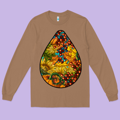 Fall Teardrop Long Sleeve Tee Designed By Lillyallendesigns