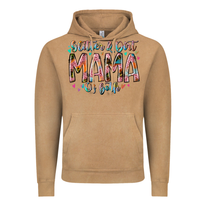 Glitter And Dirt Mama Of Both Vintage Hoodie by RacoonDesign | Teevron