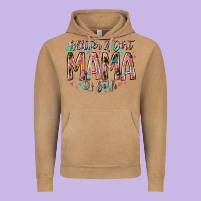 Glitter And Dirt Mama Of Both Vintage Hoodie Designed By Racoondesign