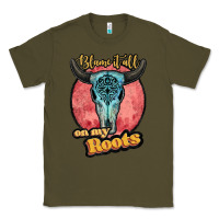 Army Green blame it all on my roots white Classic Tee - JahusDesignShop