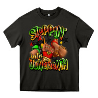 Asphalt Steppin' into Juneteenth sneaker and heel afro wom Heavy Core Tee - RanaPortraitStore