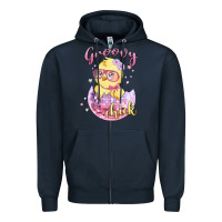 Navy groovy chick easter Zipper Hoodie - MaliasSmallBusiness