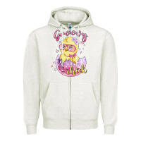 Oatmeal Heather groovy chick easter Zipper Hoodie - MaliasSmallBusiness