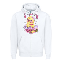 White groovy chick easter Zipper Hoodie - MaliasSmallBusiness