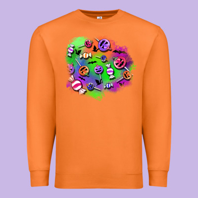 Halloween Candy Patches Premium Sweatshirt Designed By Bundleandbundleshop