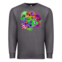 Charcoal Heather halloween candy patches Premium Sweatshirt - BundleAndBundleShop