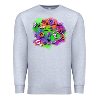 Heather Grey halloween candy patches Premium Sweatshirt - BundleAndBundleShop