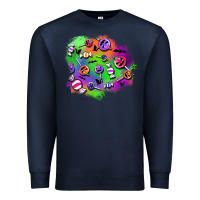 Navy halloween candy patches Premium Sweatshirt - BundleAndBundleShop