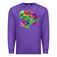 Purple halloween candy patches Premium Sweatshirt - BundleAndBundleShop