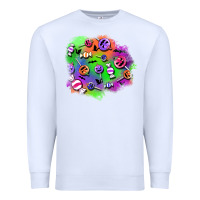White halloween candy patches Premium Sweatshirt - BundleAndBundleShop