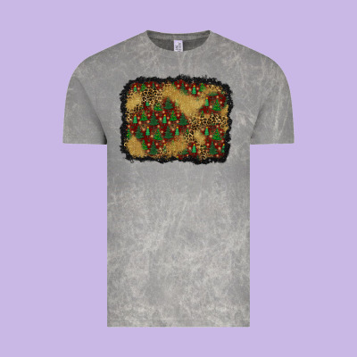 Christmas Trees And Leopard Background Vintage Tee Designed By Bundleandbundleshop